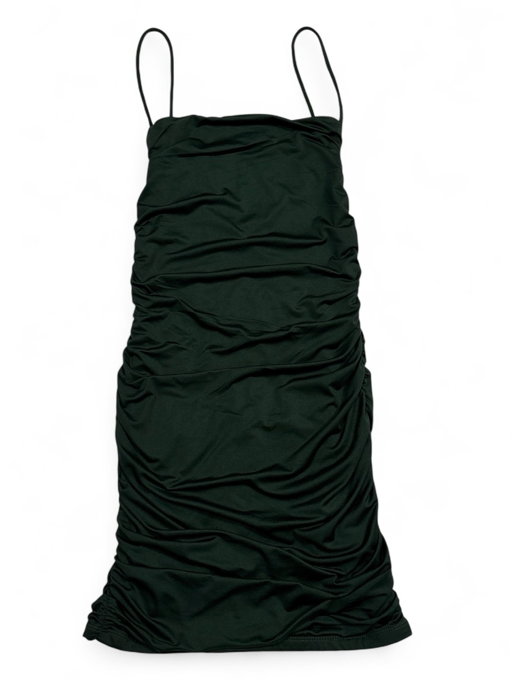 That’s So Fetch Emerald Green Ruched Spaghetti-Strap Mini Dress SZ. 4